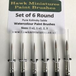 Kolinsky Sable Paintbrush Set (Set of 6 Rounds)
