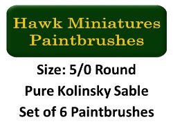 Kolinsky Sable Paintbrush Set Size 5/0 (Set of 6 Rounds)