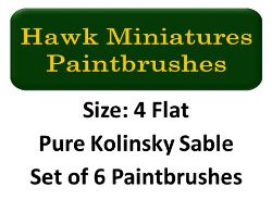 Kolinsky Sable Paintbrush Set Size 4 (Set of 6 Flat)