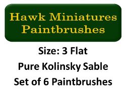 Kolinsky Sable Paintbrush Set Size 3 (Set of 6 Flat)