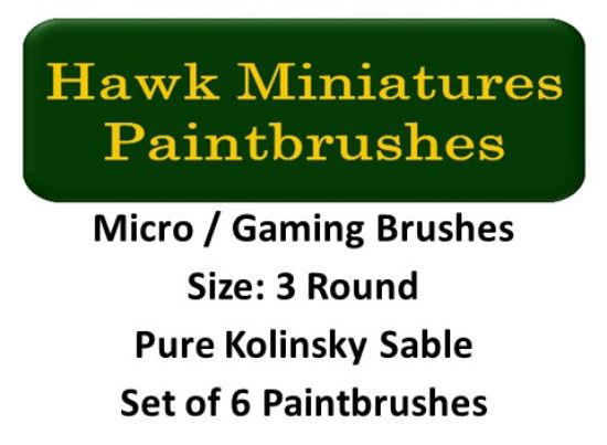 Micro Gaming Paintbrush Set Size 3 (Set of 6 Rounds)