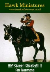 HM Queen Elizabeth II as Colonel in Chief of the Grenadier Guards mounted on Burmese